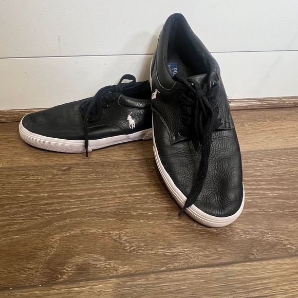Polo Ralph Lauren Other - Polo Ralph Lauren Felton Leather Men's Low-Top Casual Sneakers, Black/White, 12